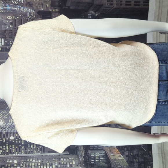 Madewell Texture & Thread Cotton Tie Front Ivory Cropped Top  sz M - Picture 4 of 5